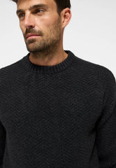 Męski Sweter Mustang Style Elwood Anthra Melange 1015822 4151