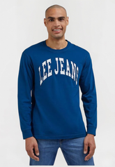 Koszulka Z Długim Rękawem Męska Lee LS Varsity Tee Longsleeve Logo Royal Teal LL87FEA68