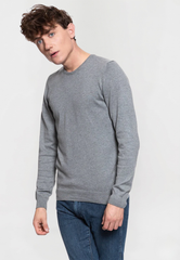 Męski Sweter Mustang Basic C-neck Jumper Mid Grey Melange 1006812 4140