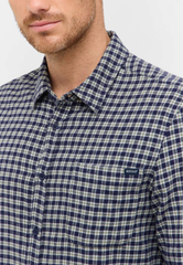 Męska Koszula Mustang Style Eastbridge Brushed Twill Mini Check Blue 1016960 12785