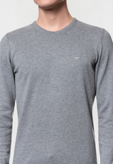 Męski Sweter Mustang Basic C-neck Jumper Mid Grey Melange 1006812 4140