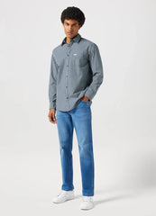 Męska Koszula W Kratę Wrangler LS 1 PKT Shirt Black Iris 112350495 W5A9016826