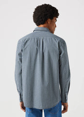 Męska Koszula W Kratę Wrangler LS 1 PKT Shirt Black Iris 112350495 W5A9016826