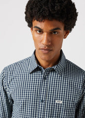 Męska Koszula W Kratę Wrangler LS 1 PKT Shirt Black Iris 112350495 W5A9016826