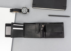 Męski Skórzany Portfel Czarny Premium Mustang Denimo High Wallet