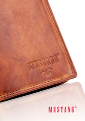 Skórzany Portfel Uniwersalny Rfid Mustang Denimo High Wallet Side Opening