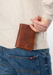 Skórzany Portfel Uniwersalny Rfid Mustang Denimo High Wallet Side Opening