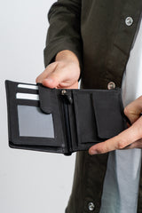 Męski Portfel Skórzany Czarny Mustang Denimo Wallet