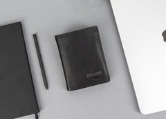 Skórzany Czarny Portfel Męski Rfid Mustang Denimo High Wallet