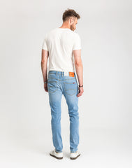 Męskie Spodnie Jeansowe Mustang Style Oregon Tapered Denim Blue 1017123 5000 401