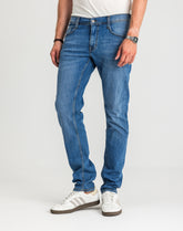 Męskie Spodnie Jeansowe Mustang Style Oregon Tapered Denim Blue 1017123 5000 682