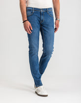 Męskie Spodnie Jeansowe Mustang Style Oregon Tapered Denim Blue 1017123 5000 623