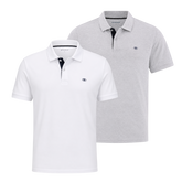 Dwupak Męska Koszulka Polo Tom Tailor Doublepack Polo Light Stone Grey Melange 1044879 15398