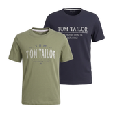 Dwupak Męska Koszulka Tom Tailor Doublepack T-shirt Oak Leaf Green 1048076 10314