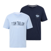Dwupak Męska Koszulka Tom Tailor Doublepack T-shirt Light Powder Blue 1048076 21068