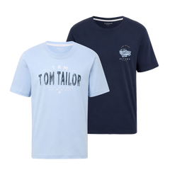 Dwupak Męska Koszulka Tom Tailor Doublepack T-shirt Light Powder Blue 1048076 21068