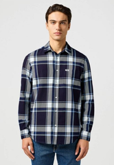 Koszula Męska Wrangler 1 Pkt Shirt Large Indigo Plaid 112362898