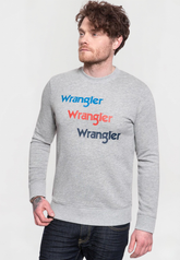 Męska Bluza Wrangler Seasonal Logo Sweat Mid Grey Mel W6A5HAX37 112130662