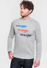 Męska Bluza Wrangler Seasonal Logo Sweat Mid Grey Mel W6A5HAX37 112130662