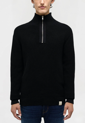 Męski Sweter Mustang Style Emil T Ziptroyer Black 1014440 4142