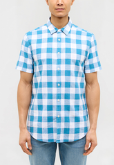Męska koszula Mustang Style Berkeley Blue Big Vichy Check 1016471 12737