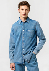 Męska Koszula Jeansowa Wrangler 1 Pkt Shirt Indigo Valley 112371549