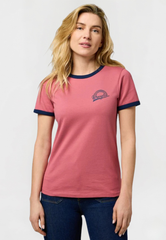 Damska Koszulka Wrangler Ringer Tee Mauvewood 112370817