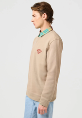 Meska Bluza Wrangler Small Logo Crew Timberwolf 112364092