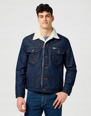 Męska Kurtka Jeansowa Wrangler Sherpa Denim Jacket Clean Rinse 112371364