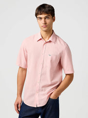 Meska Koszula Wrangler SS 1 Pkt Shirt Silver Pink 112362676