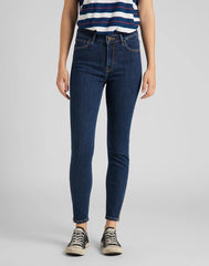 Damskie Spodnie Jeansowe Lee Scarlett High Zip Stone Travis L31BMOBJ 112107036