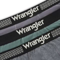 3PAK MĘSKIE BOKSERKI WRANGLER TRUNKS BRODIE CHARCOAL MARL/DARK FOREST/POPPYSEED U5_22225_WRA
