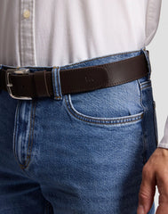 AKCESORIA MĘSKIE LEE BELT DARK BROWN 112388308