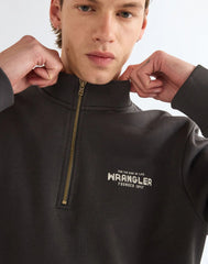 BLUZA MĘSKA WRANGLER FUNNEL NECK ZIP FADED BLACK 112387744
