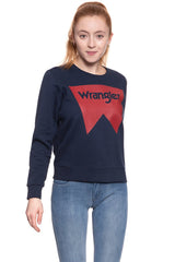 Wrangler Damska Bluza Logo Crew Navy W6087HY35 112130466