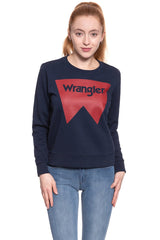 Wrangler Damska Bluza Logo Crew Navy W6087HY35 112130466