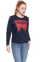 Wrangler Damska Bluza Logo Crew Navy W6087HY35 112130466