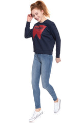 Wrangler Damska Bluza Logo Crew Navy W6087HY35 112130466