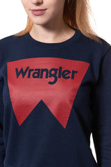 Wrangler Damska Bluza Logo Crew Navy W6087HY35 112130466