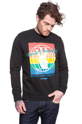 Męska Bluza Wrangler Globe Sweat Faded Black W6C5HXXV6 112130708