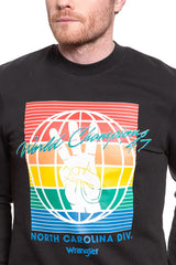 Męska Bluza Wrangler Globe Sweat Faded Black W6C5HXXV6 112130708