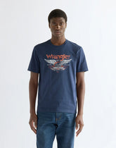 BLUZKI MĘSKIE WRANGLER AMERICANA TEE BLACK IRIS 112387008