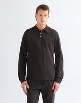 BLUZKI MĘSKIE WRANGLER LS POLO SHIRT CAVIAR 112386983