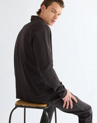 BLUZKI MĘSKIE WRANGLER LS POLO SHIRT CAVIAR 112386983