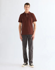 BLUZKI MĘSKIE WRANGLER POLO SHIRT BITTER CHOCOLATE 112386986