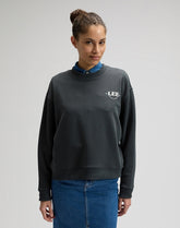 Damska Bluza Lee Logo Crew Sws Washed Black 112377768