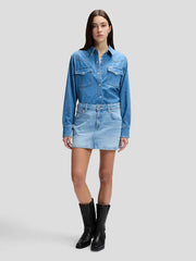 DAMSKA KOSZULA JEANSOWA LEE REGULAR WESTERN SHIRT DYE STAR 112378745
