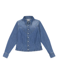 Damska Koszula Jeansowa Wrangler Femme Peplum Shirt Light Hand 112370782