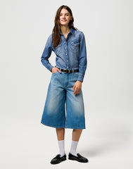 Damska Koszula Jeansowa Wrangler Heritage Shirt Light Hand 112373227