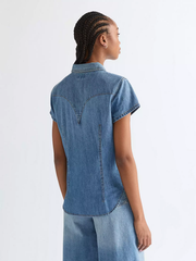 DAMSKA KOSZULA JEANSOWA WRANGLER SS STYLIZED WESTERN HAZY HORIZON 112378113